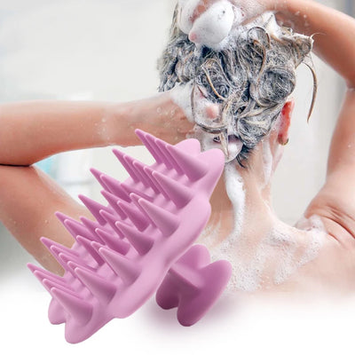 Brosse à shampoing massante en silicone pour le cuir chevelu